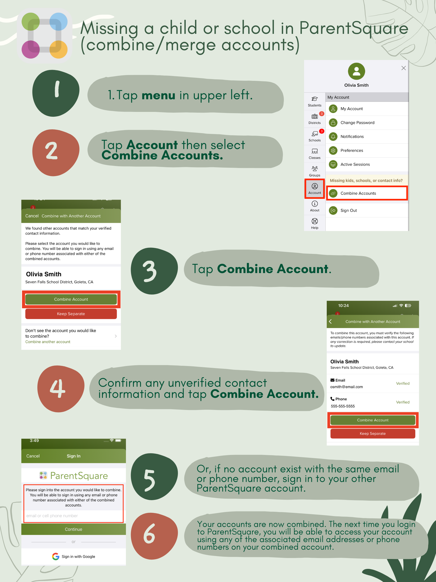 How To add a missing child or school in the ParentSquare App